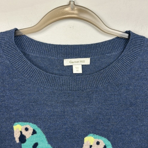 Garnet Hill 100% Merino Wool Parrots Sweater Sz XS - Picture 2 of 8